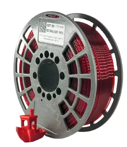 GST3D PETG Átlátszó Piros (1kg - 1,75mm)